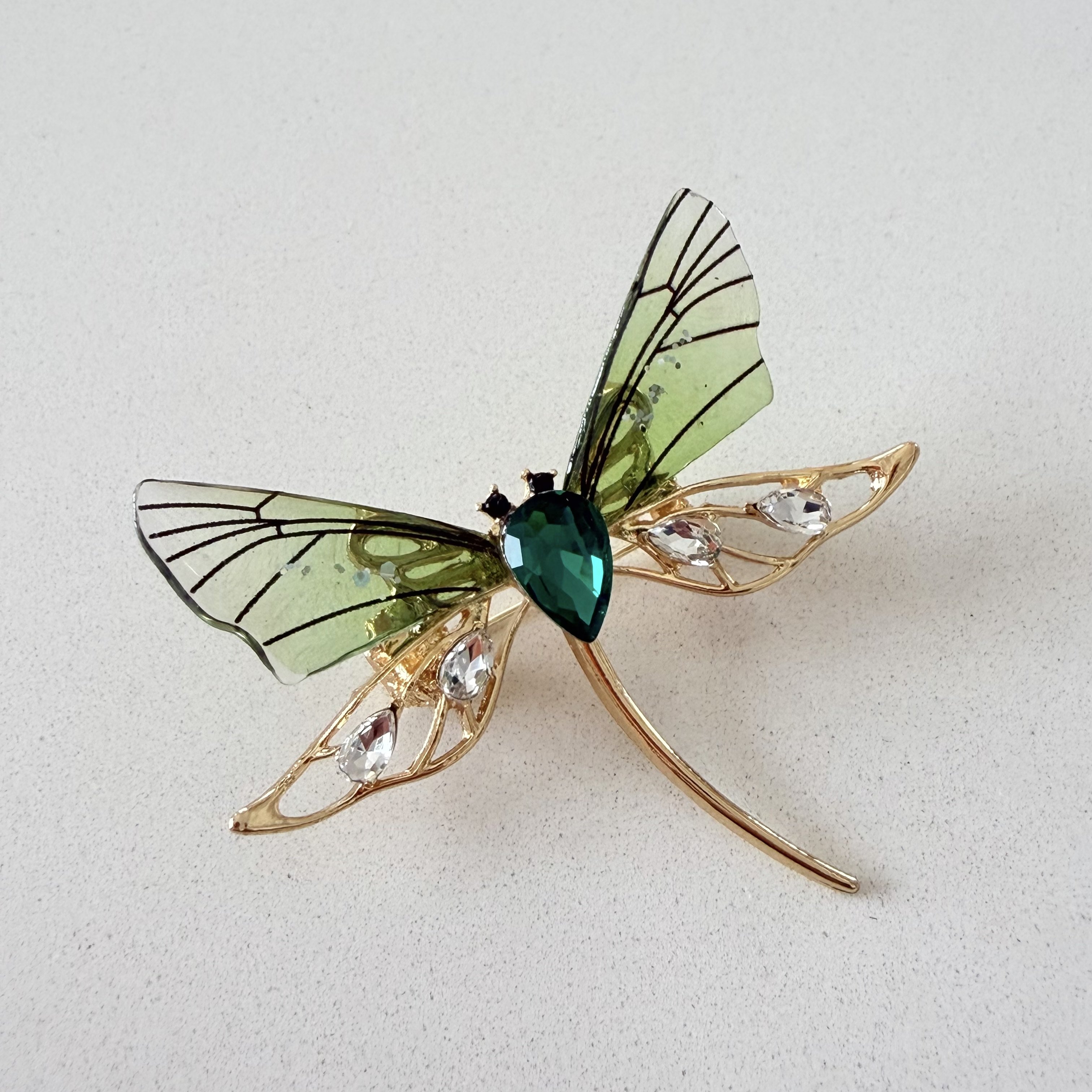 Yeşil Kanatlı Kelebek Broş