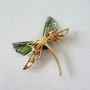 Yeşil Kanatlı Kelebek Broş