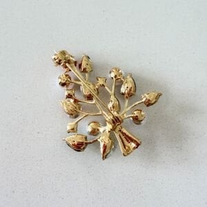 Renkli Taşlı İncili Ağaç Broş