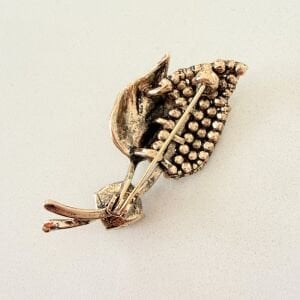 Kristal Taşlı Yaprak Broş