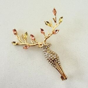 Taşlı Geyik Broş