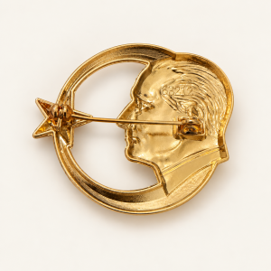 Atatürk Ay Yıldız Broş Gold