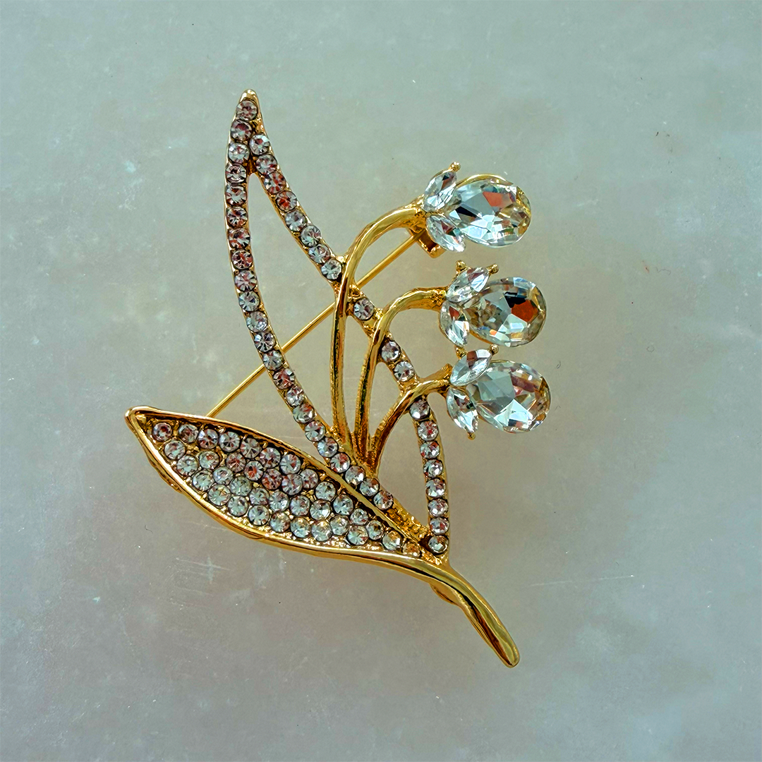 Taşlı Tomurcuk Broş