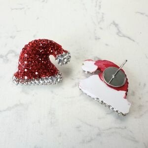 Noel Baba Şapka Figürlü Küpe