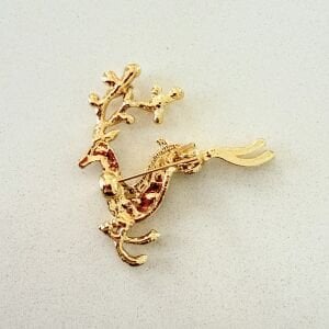 İnci Boynuzlu Geyik Broş