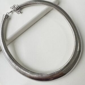 Özel Seri Tırtıklı Kolye -silver-