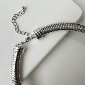 Özel Seri Tırtıklı Kolye -silver-