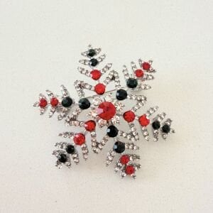 Renkli Taşlı Gümüş Kartanesi Yeniyıl Broş