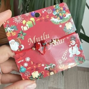 Kırmızı Kalp Murano Cam Kırmızı İp Bileklik