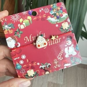 Kurabiye Ev Murano Cam Kırmızı İp Bileklik