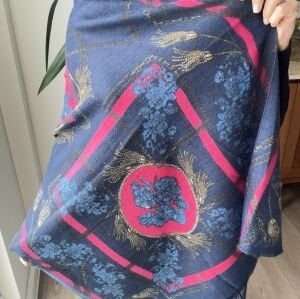 Sümbül Desenli Kalın Şal