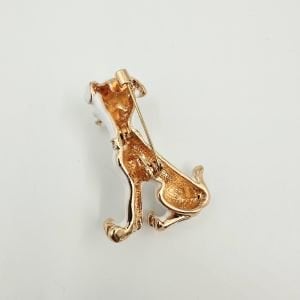 Beyaz Mineli Köpek Broş