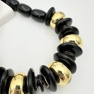 Siyah-Gold Boncuk Kolye