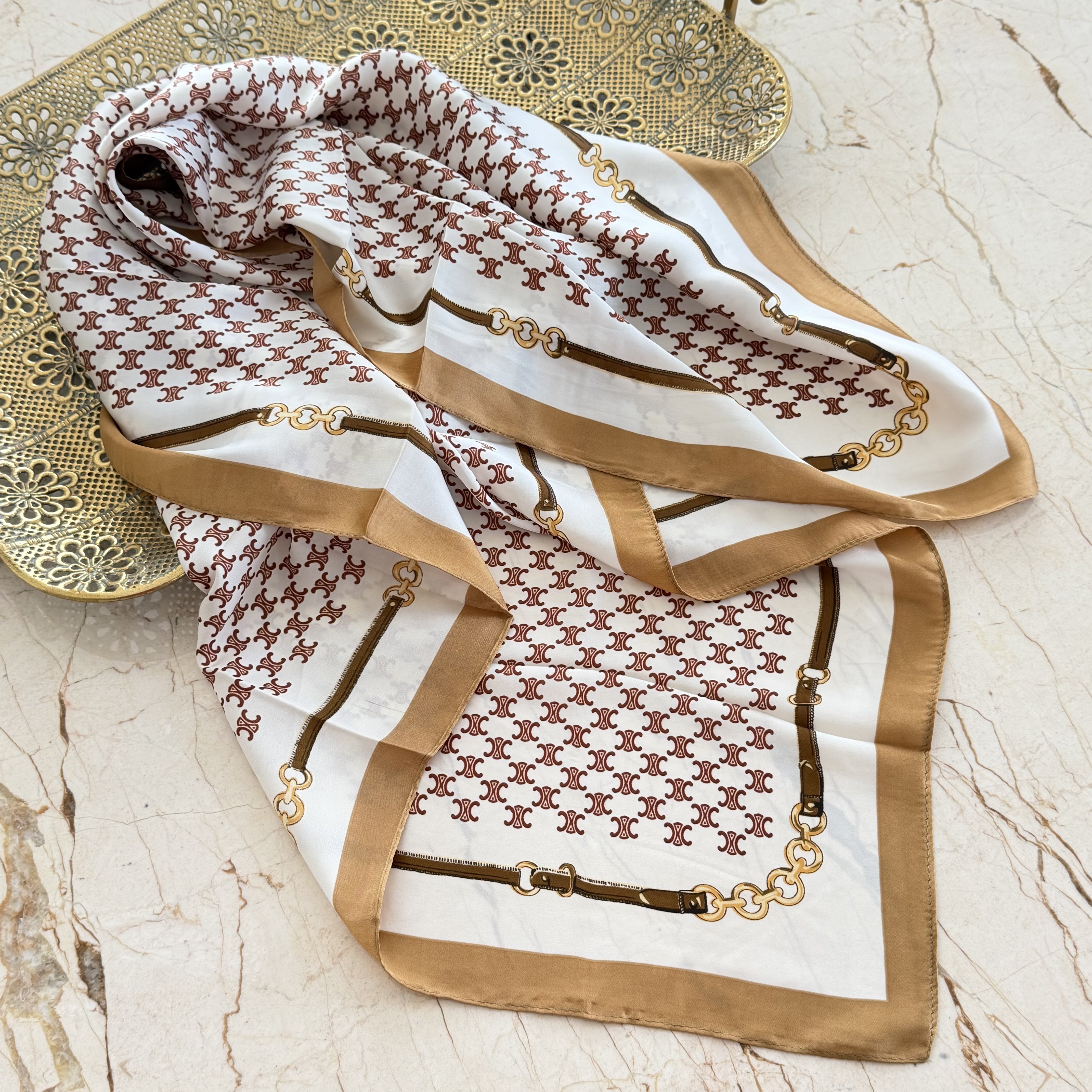 Marka Model İpek Saten Fular (90*90cm)