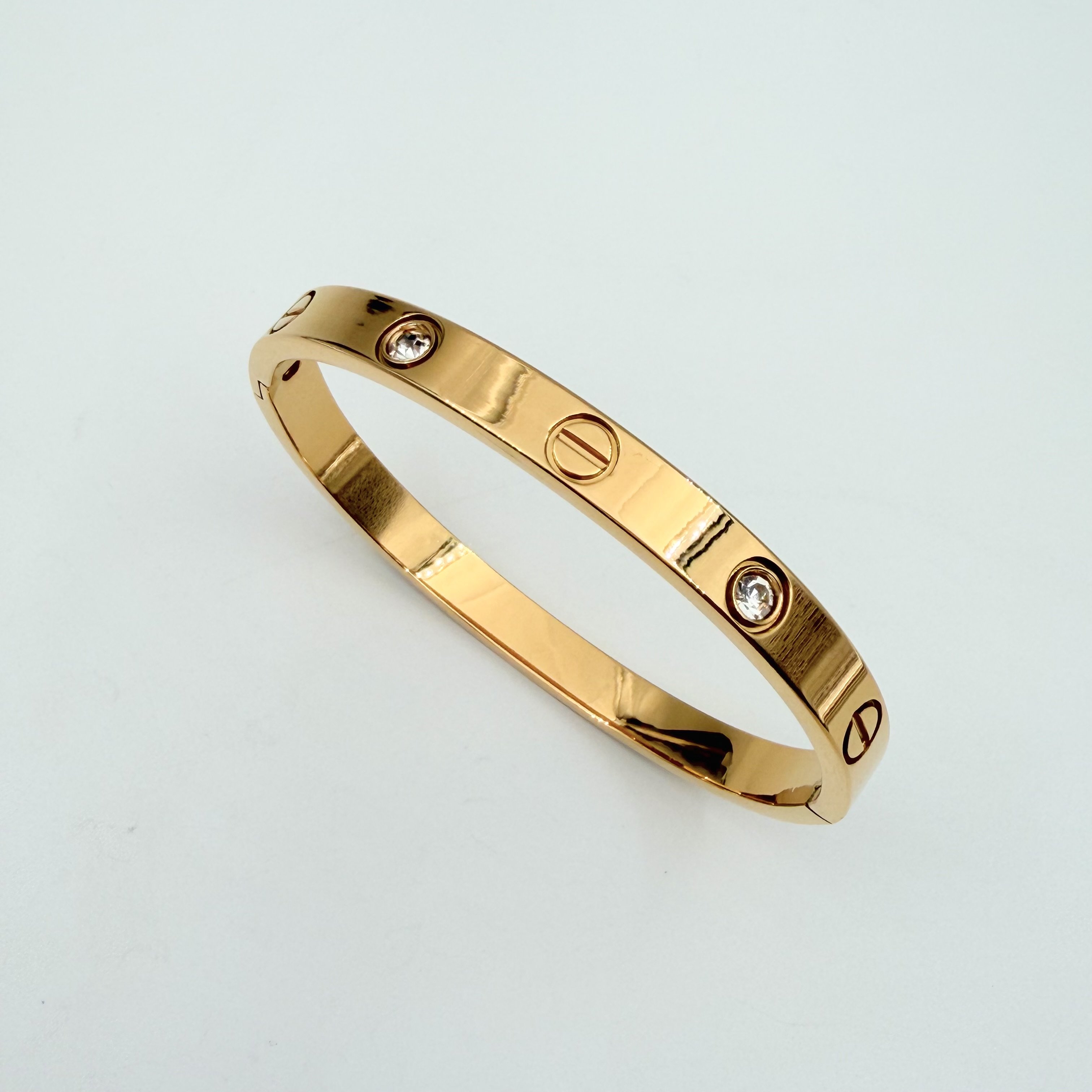 Çelik Kalın Taşlı Bebe Boy Bileklik (15,5cm)