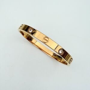 Çelik Kalın Taşlı Bebe Boy Bileklik (15,5cm)