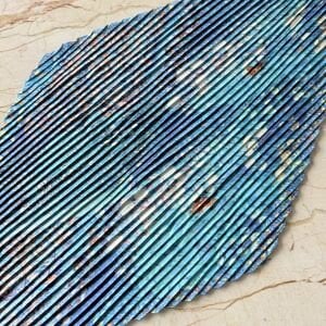 Mavi Çiçek Broş Pliseli İpek Saten Fular Kombin