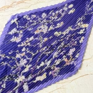 Renkli Çiçek Demeti Broş Pliseli İpek Saten Fular Kombin