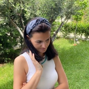 Zebra Desenli Bandana Taç