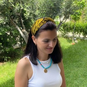 Zebra Desenli Bandana Taç