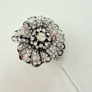 Taşlı Çiçek İğneli Broş