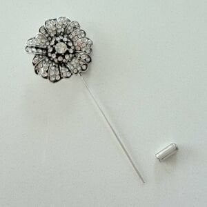 Taşlı Çiçek İğneli Broş