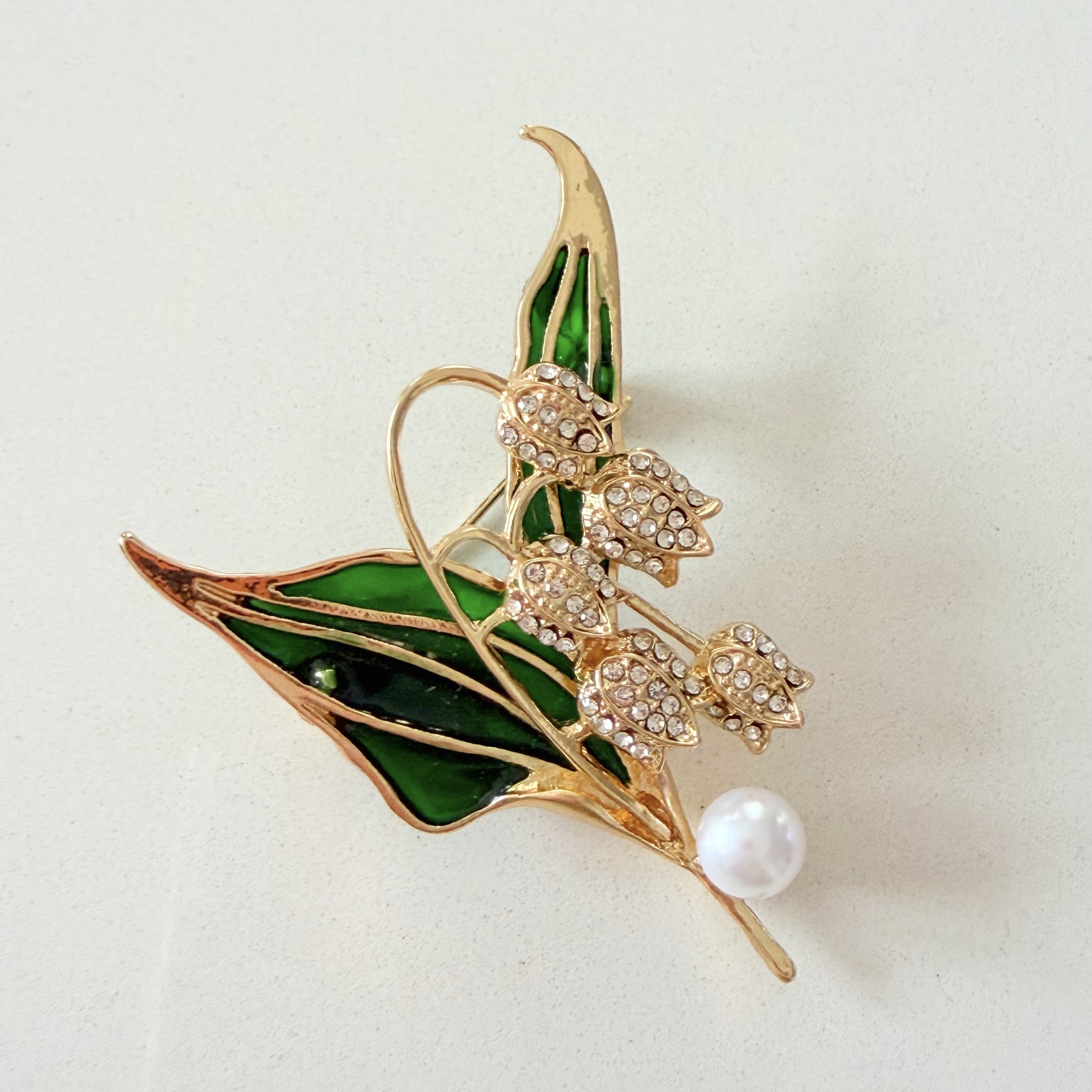 Taşlı İncili Lale Broş