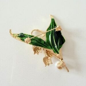 Taşlı İncili Lale Broş