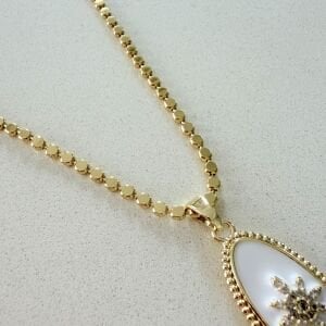 Altın Kaplama Beyaz Mineli Kuzey Yıldızı Kolye