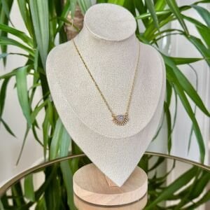 Altın Kaplama Taşlı Göz Kolye