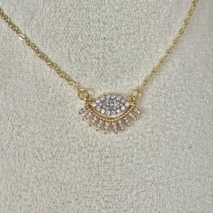 Altın Kaplama Taşlı Göz Kolye