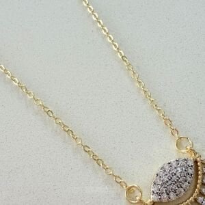 Altın Kaplama Taşlı Göz Kolye