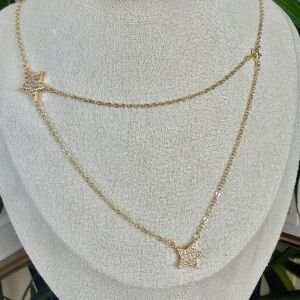 Altın Kaplama 3lü Yıldız Kolye