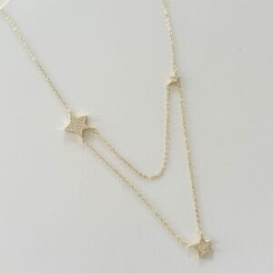 Altın Kaplama 3lü Yıldız Kolye