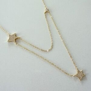 Altın Kaplama 3lü Yıldız Kolye