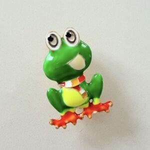 Mineli Kurbağa Broş