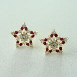 Altın Kaplama Taşlı Yıldız Küpe