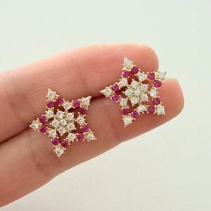 Altın Kaplama Taşlı Yıldız Küpe