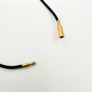 Çelik Vidalı Siyah İp Bileklik -19cm-