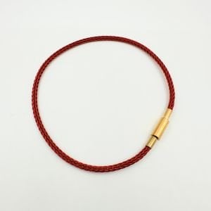 Çelik Vidalı Kırmızı İp Bileklik -19cm-