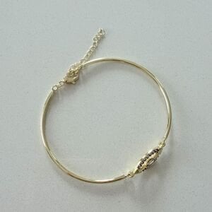 Altın Kaplama Göz Motifli Kelepçe Bileklik