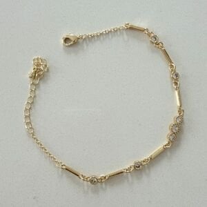 Altın Kaplama Taşlı Boru Zincir Detaylı Bileklik