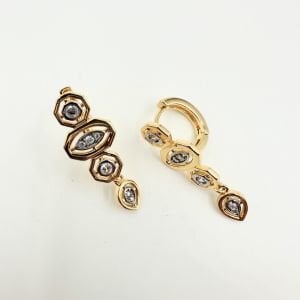 Özel Seri 4 Sıra Taşlı Küpe
