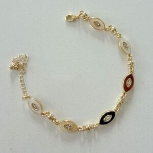 Altın Kaplama Toprak Tonlarında Sedefli Göz Bileklik