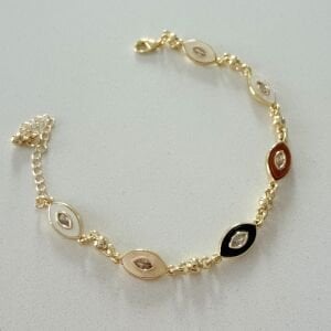 Altın Kaplama Toprak Tonlarında Sedefli Göz Bileklik