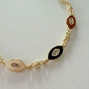 Altın Kaplama Toprak Tonlarında Sedefli Göz Bileklik