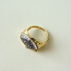 Altın Kaplama Taşlı Göz Figürlü Yüzük