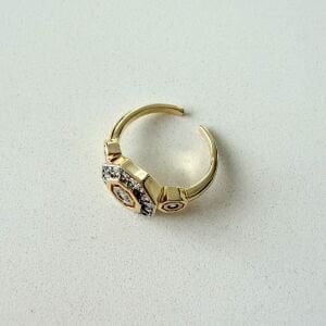 Altın Kaplama Sekizgen Taşlı Yüzük