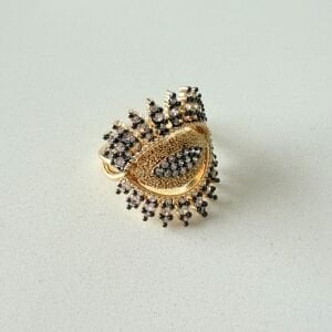 Altın Kaplama Kirpik Detaylı Göz Yüzük