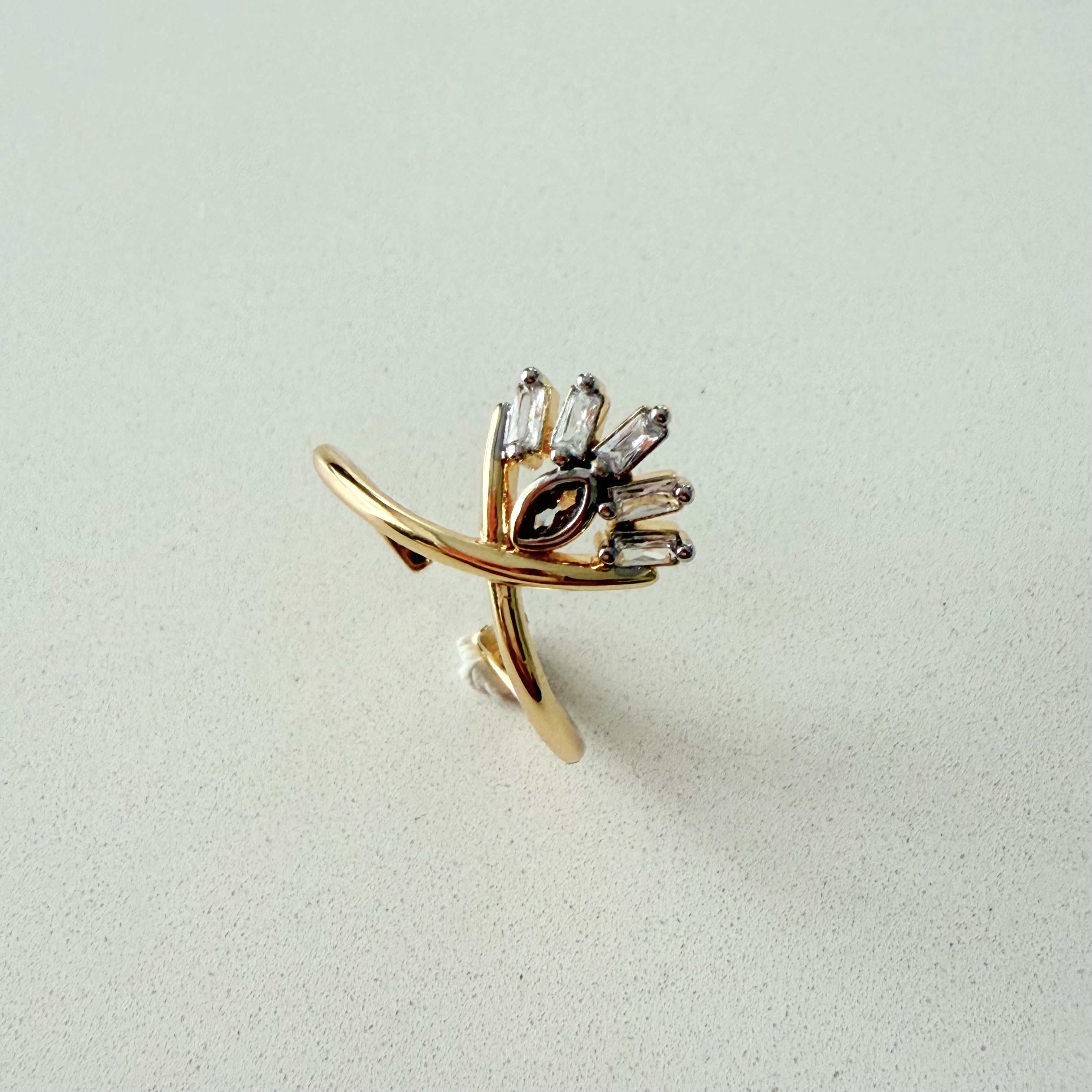 Altın Kaplama Taşlı Taç Yüzük